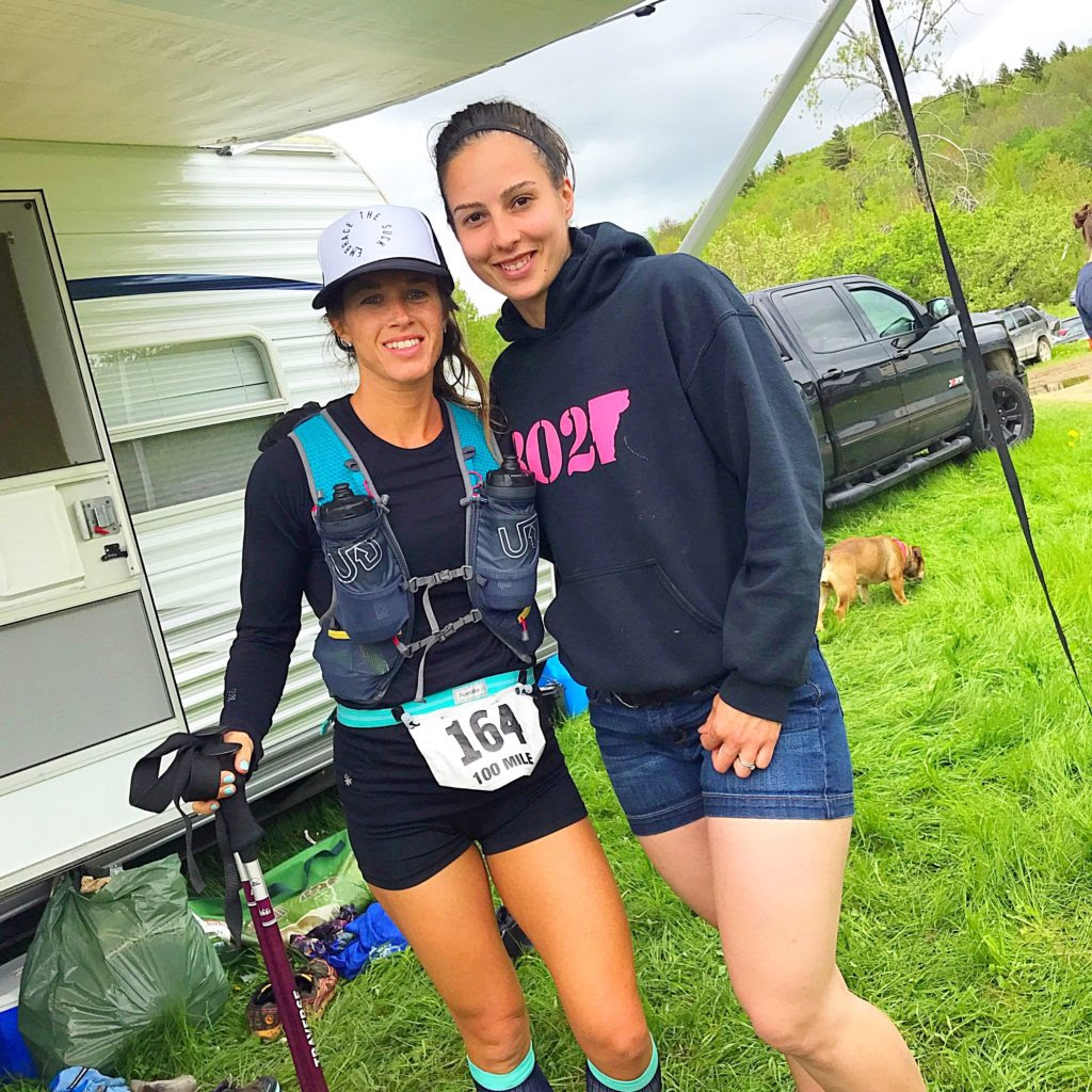 Crystal and friend on the trail