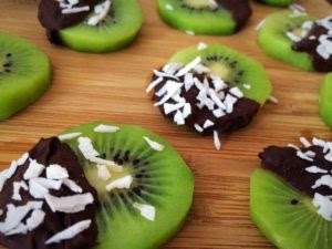 Chocolate Covered Kiwi Bites